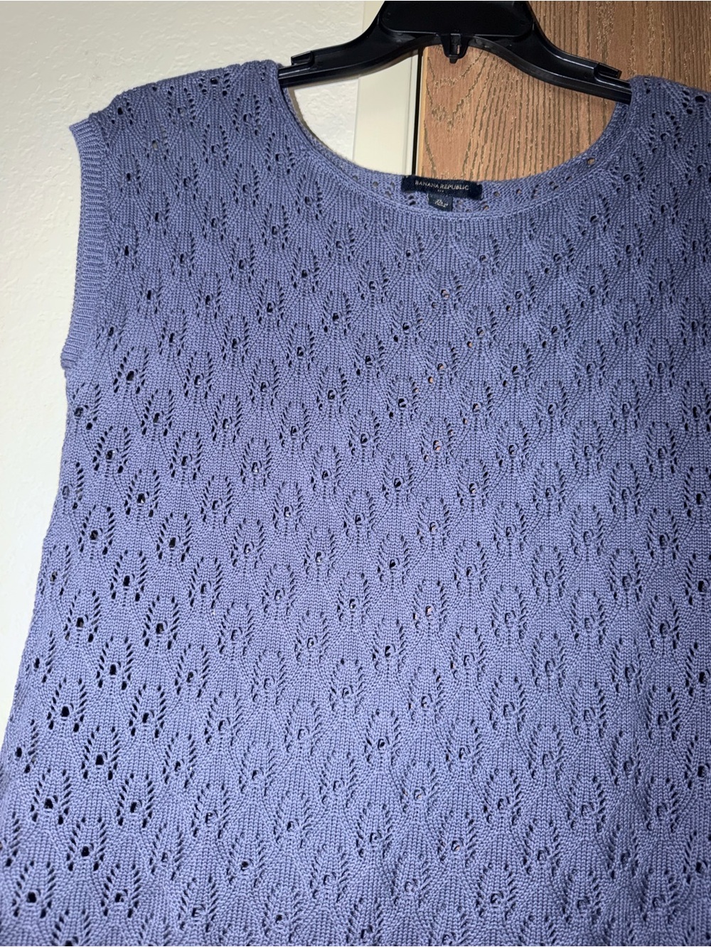 Banana Republic Heather Lavender Open-Knit Crew Sweater - Picture 4 of 7